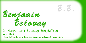 benjamin belovay business card